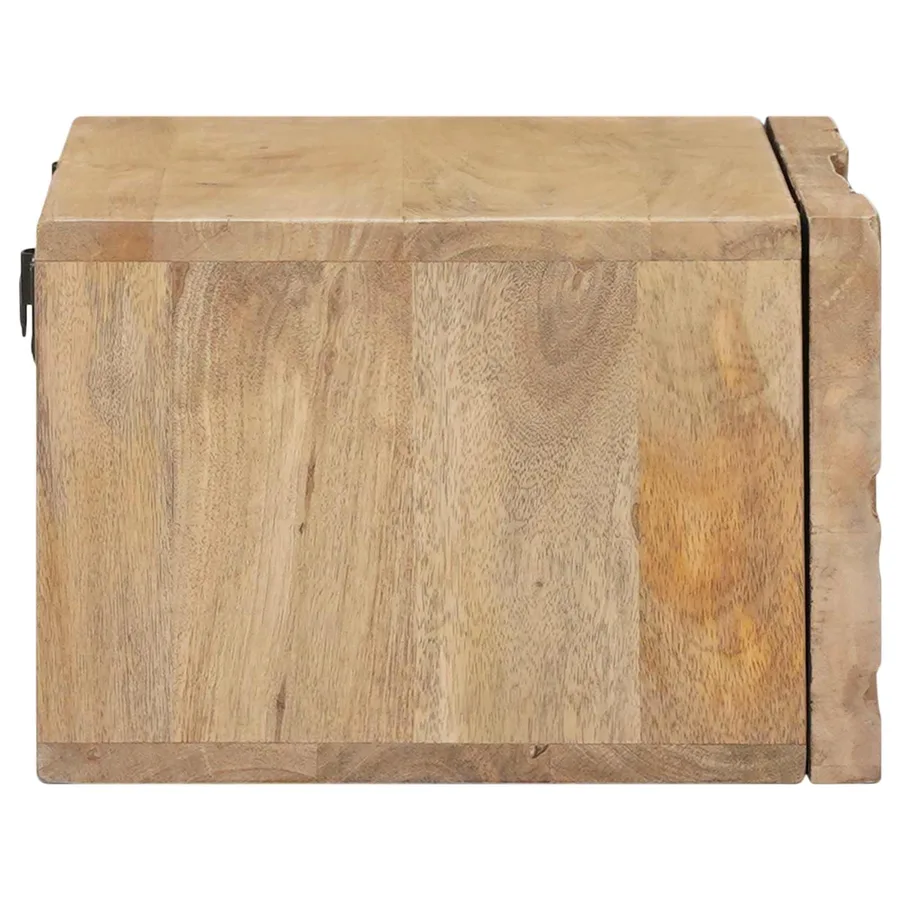 Table de chevet faite main Marron Teck 40 x 30 x 20 cm - 6