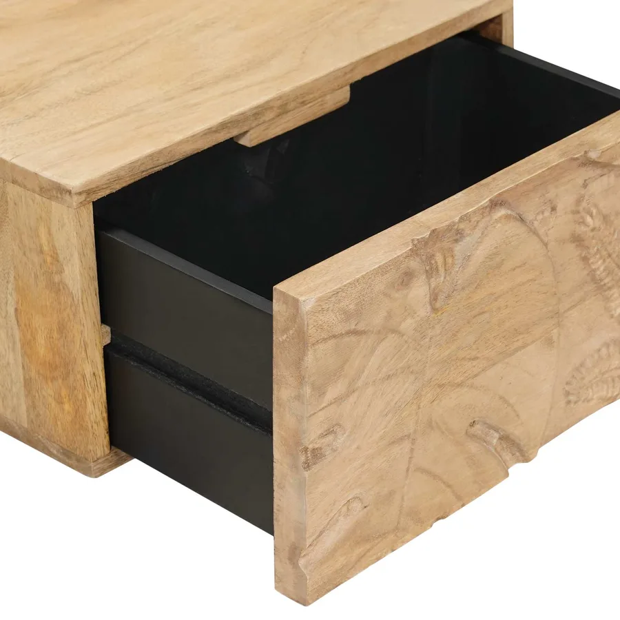 Table de chevet faite main Marron Teck 40 x 30 x 20 cm - 9