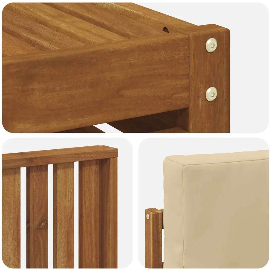 Ensemble de canapé d'angle avec coussin 7 pcs Naturel et Beige - 7