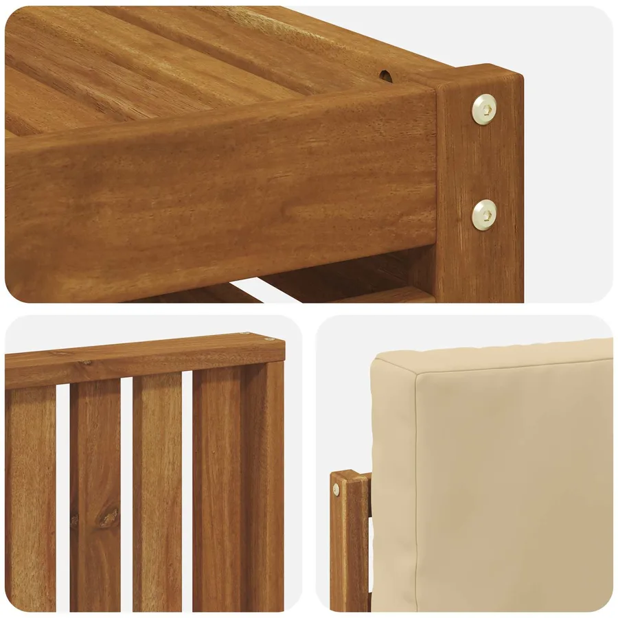 Ensemble de canapés d'extérieur 8 pcs Naturel et Beige - 7