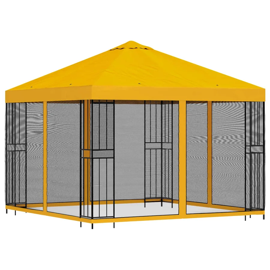 Abri de jardin avec parois 3 x 3 m Jaune Polyester et Acier - 3