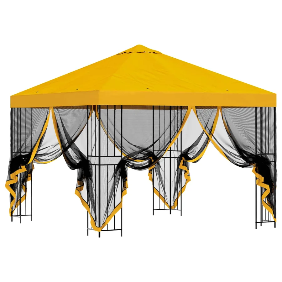 Abri de jardin avec parois 3 x 3 m Jaune Polyester et Acier - 4