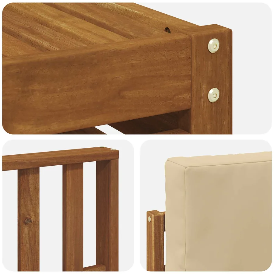 Ensemble de canapé d'angle avec coussin 7 pcs Naturel et Beige - 7