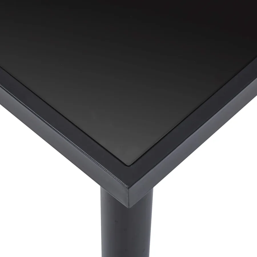 Table à manger Noir 200x100x75 cm Verre trempé - 4