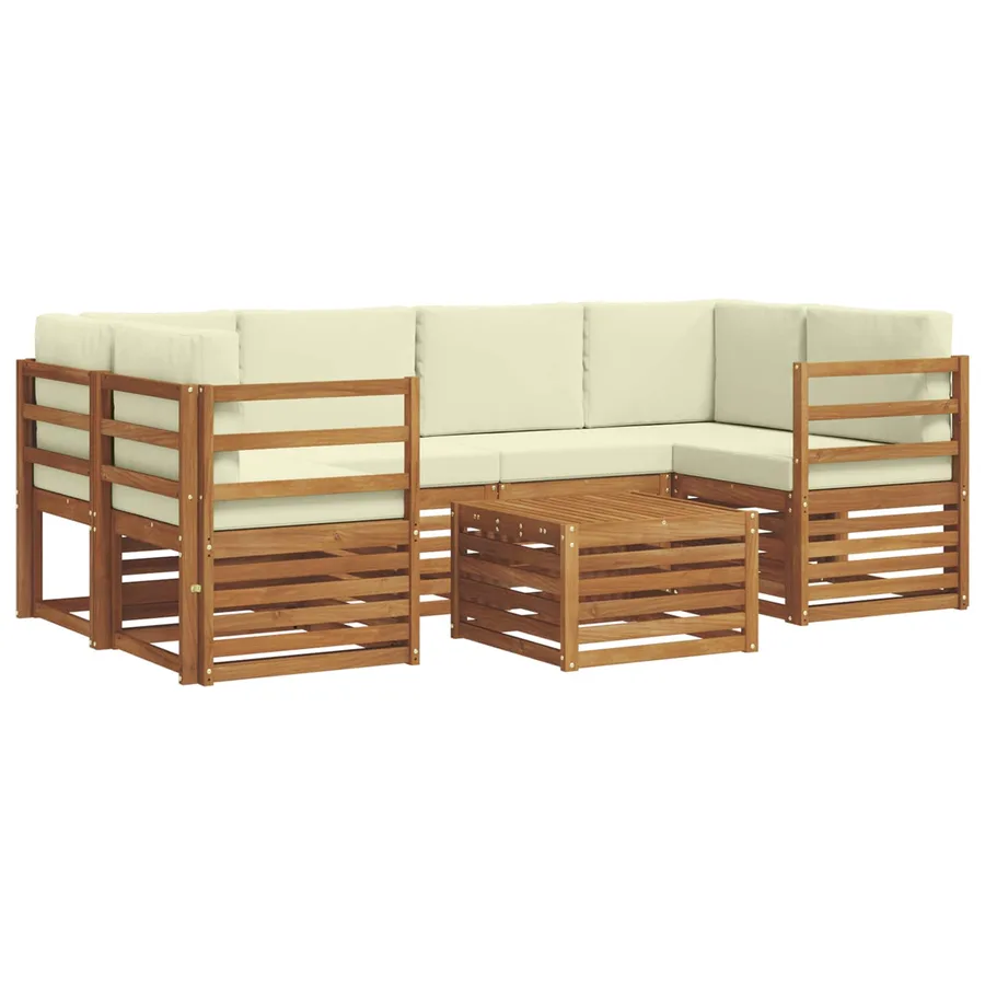 Ensemble de canapés d'extérieur 7 pcs Naturel et Crème - 2
