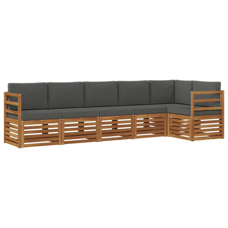 Ensemble de canapé d'angle 6 pcs Naturel et Anthracite - 2
