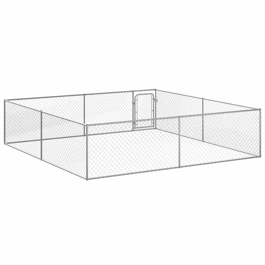Chenil extérieur pour chiens Acier galvanisé 4x4x1 m - 5
