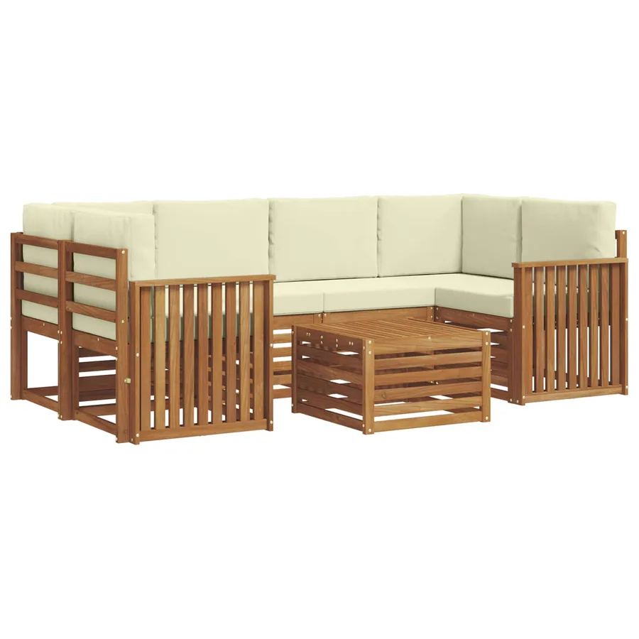 Ensemble de canapés d'extérieur 7 pcs Naturel et Crème - 2