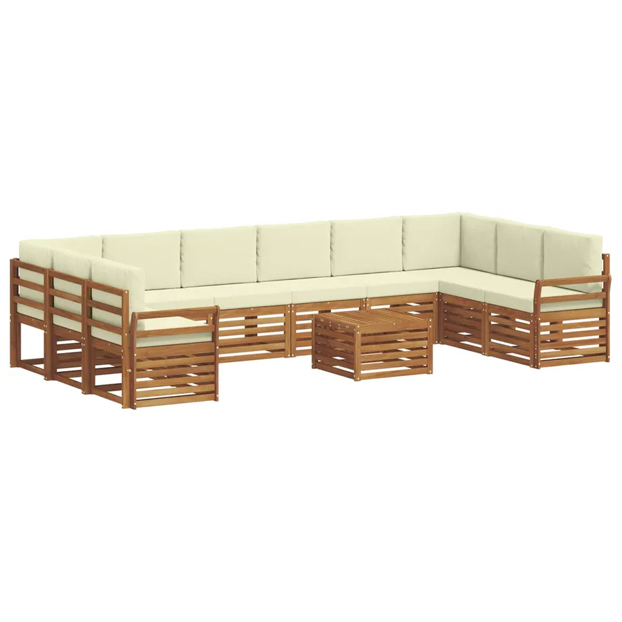 Ensemble de canapés d'extérieur 11 pcs Naturel et Crème - 2
