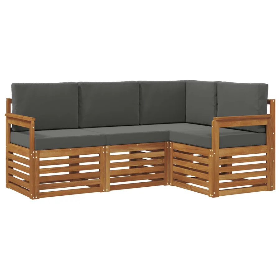 Ensembles de canapés avec coussin 4 pcs Naturel et Anthracite - 2