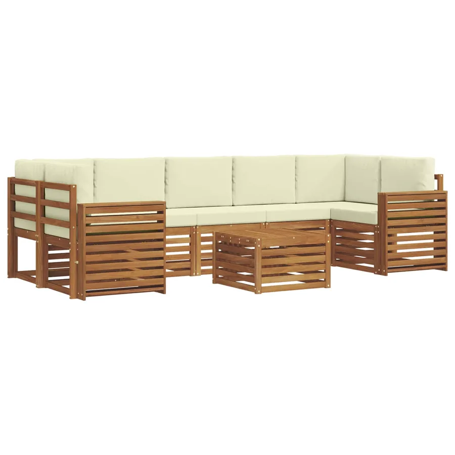 Ensemble de canapés d'extérieur 8 pcs Naturel et Crème - 2