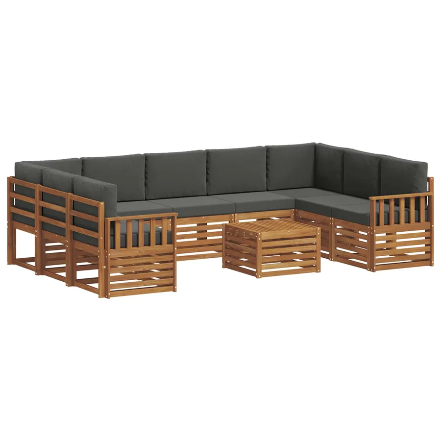 Ensembles de canapés avec coussin 10 pcs Naturel et Anthracite - 2
