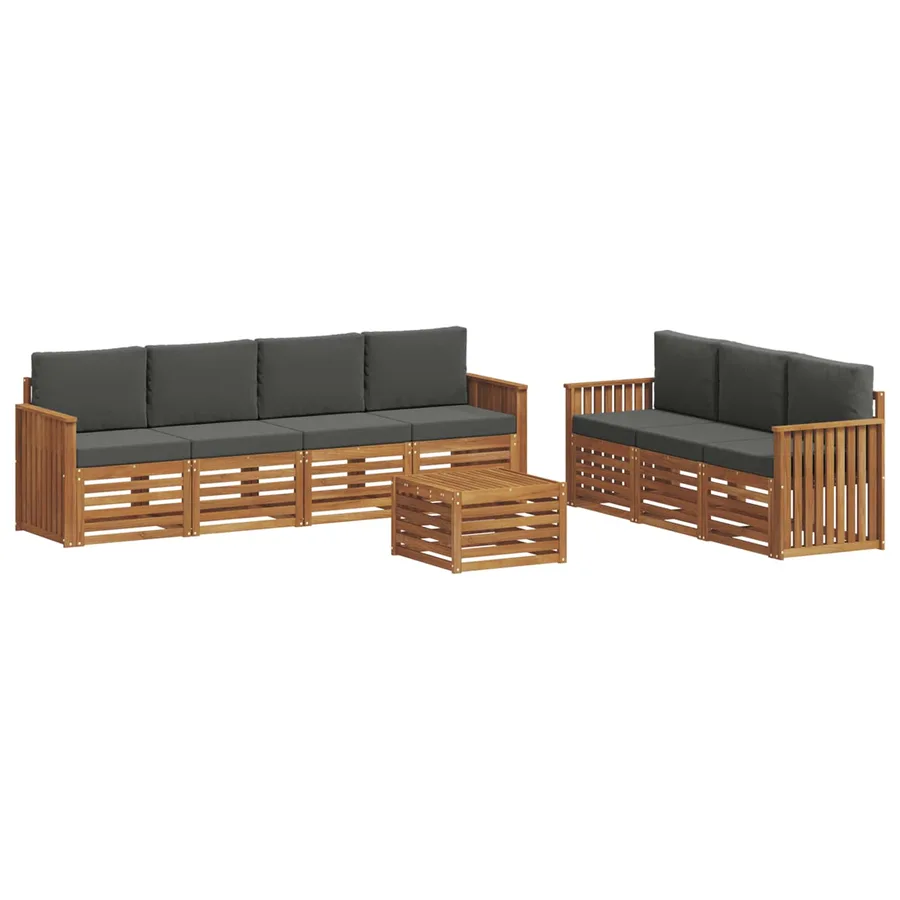 Ensembles de canapés avec coussin 8 pcs Naturel et Anthracite - 2