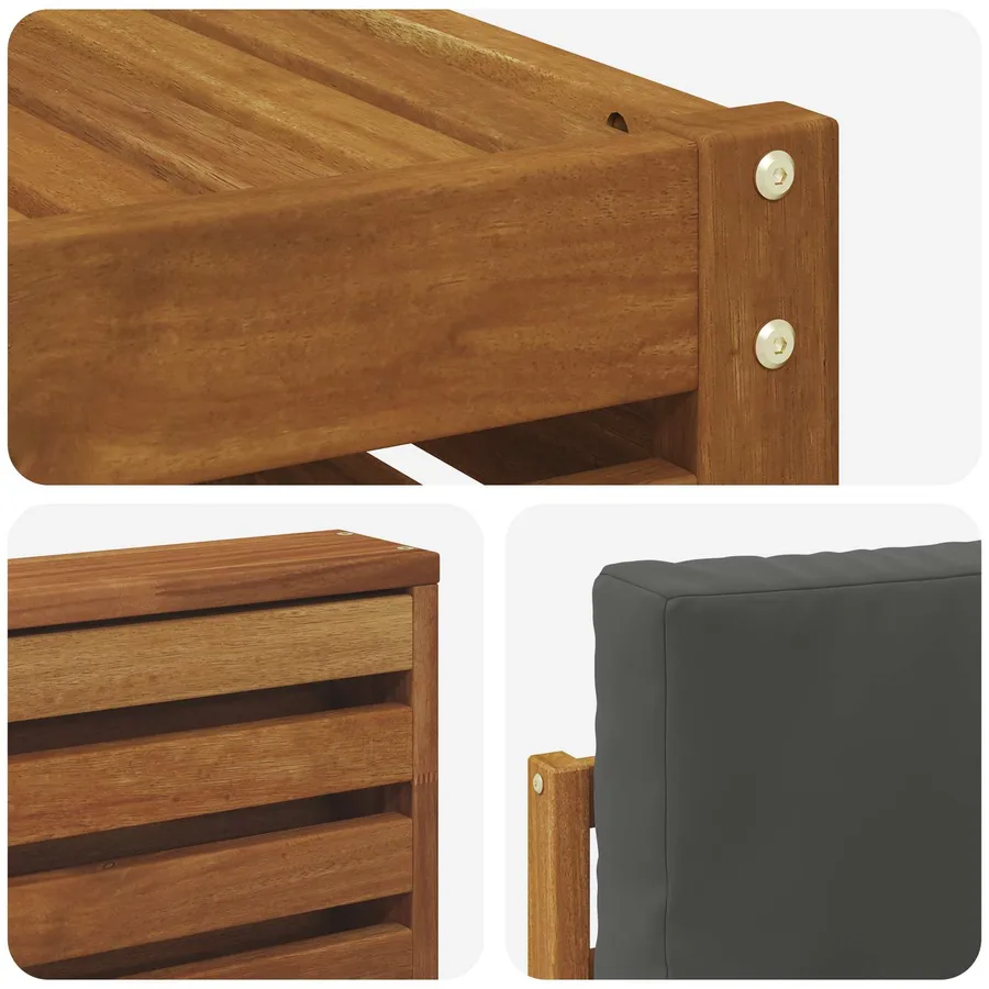 Ensemble de canapés d'extérieur 8 pcs Naturel et Anthracite - 7