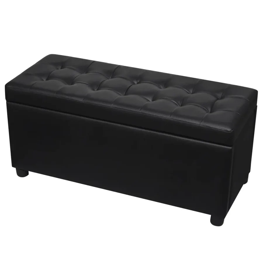 Pouf de rangement Cuir synthétique Noir - 3