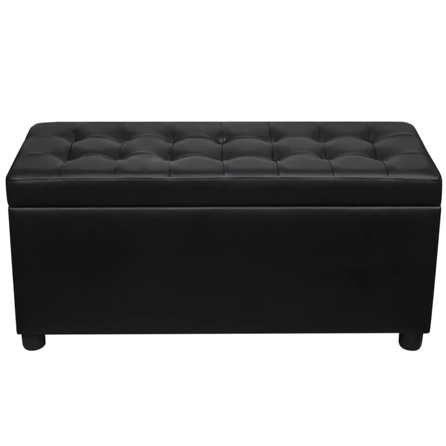 Pouf de rangement Cuir synthétique Noir - 4