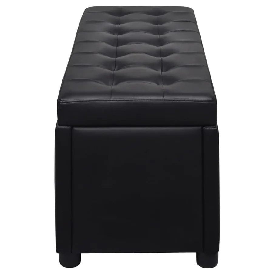 Pouf de rangement Cuir synthétique Noir - 5