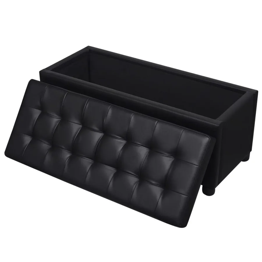 Pouf de rangement Cuir synthétique Noir - 6