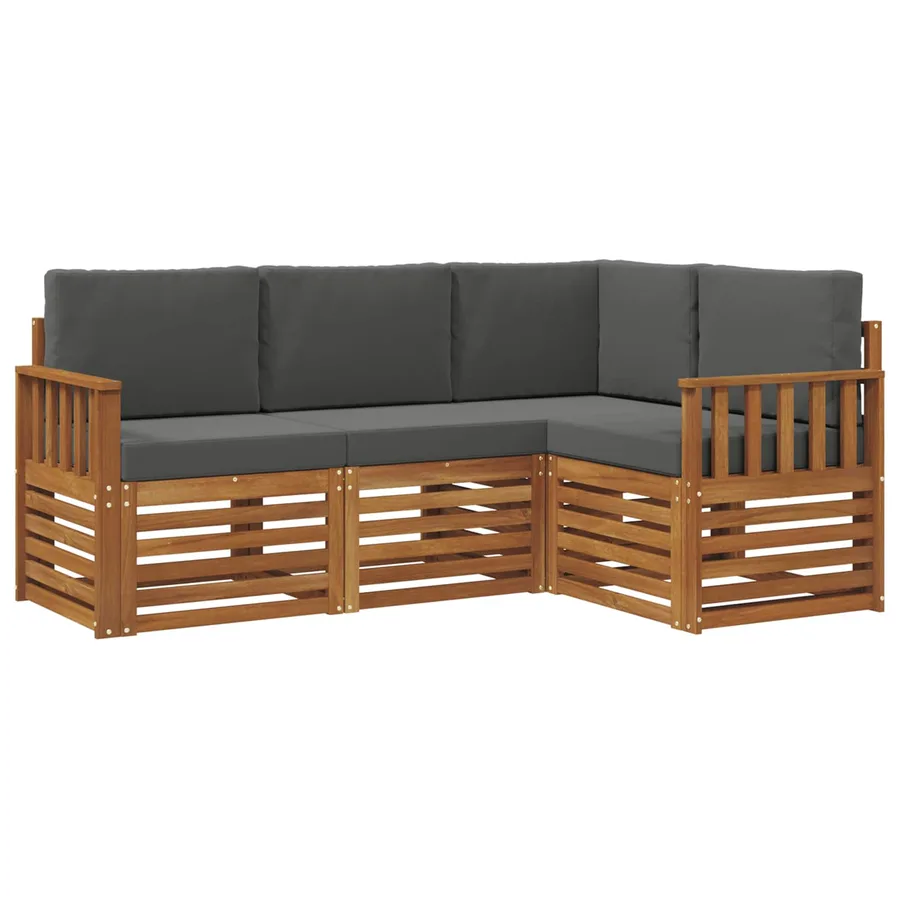 Ensembles de canapés avec coussin 4 pcs Naturel et Anthracite - 2