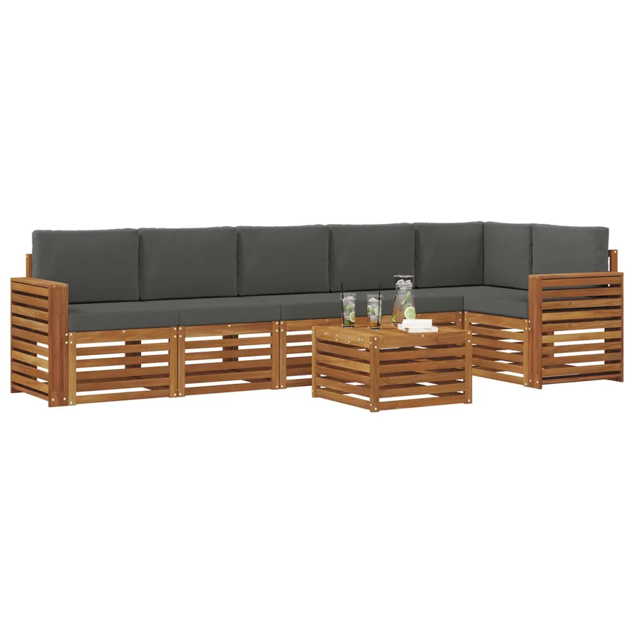 Ensemble de canapé d'angle 7 pcs Naturel et Anthracite - 3