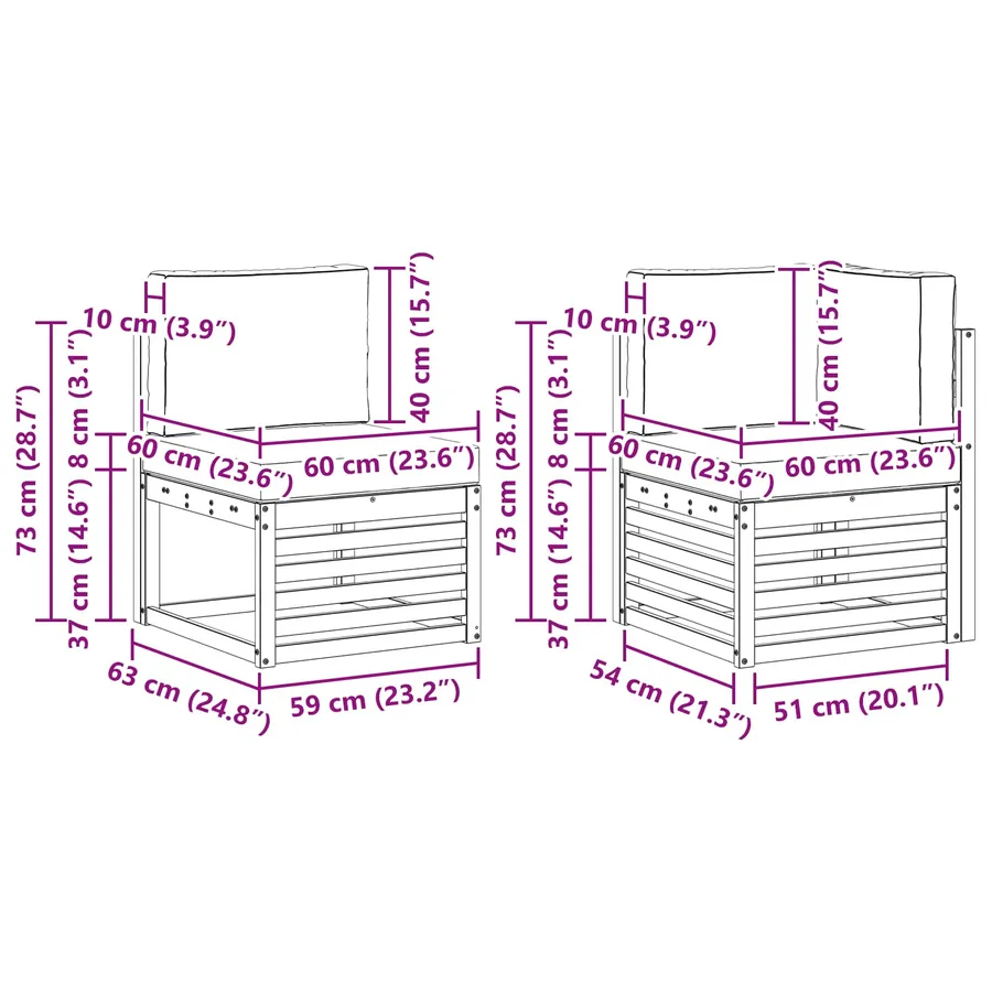 Ensemble de canapé d'angle avec coussin 7 pcs Naturel et Crème - 8