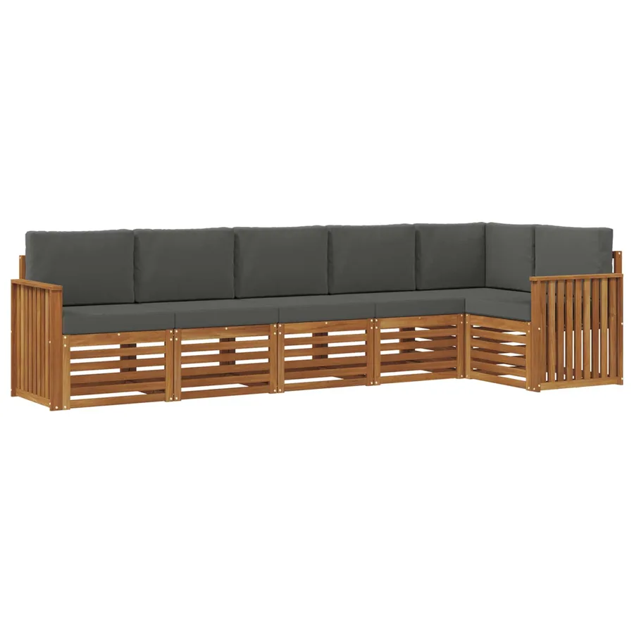 Ensemble de canapé d'angle 6 pcs Naturel et Anthracite - 2
