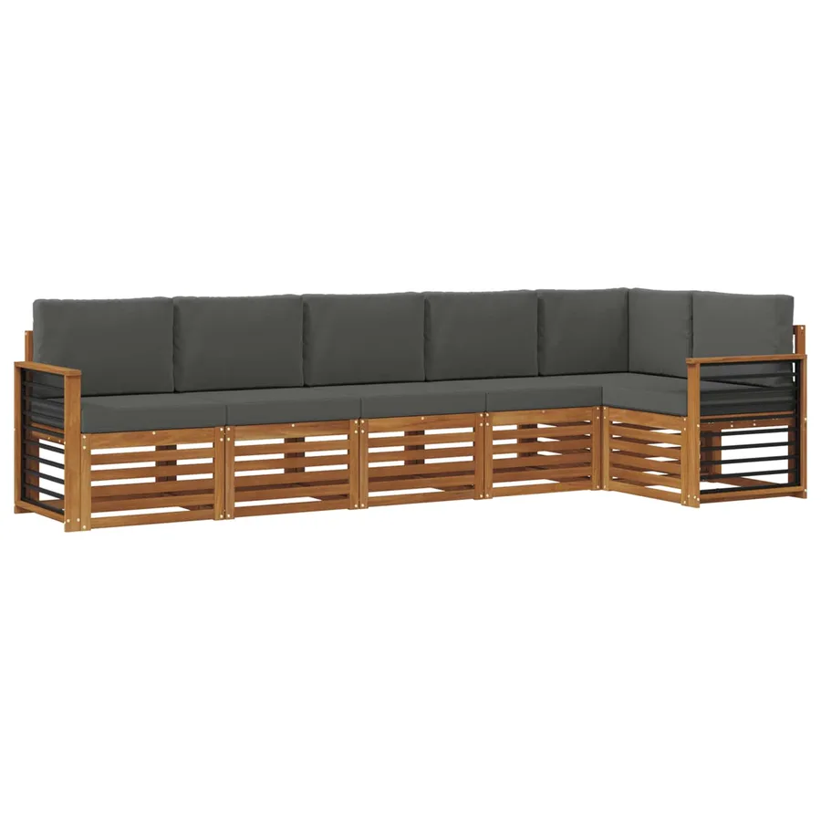 Ensemble de canapé d'angle 6 pcs Naturel et Anthracite - 2