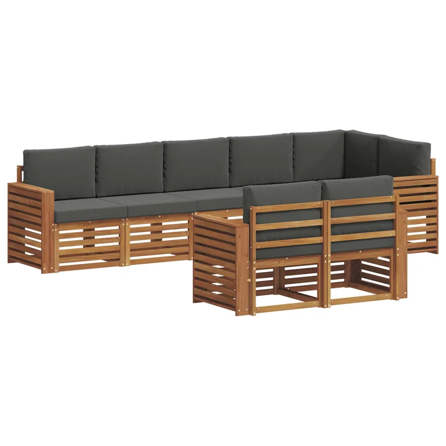 Ensembles de canapés avec coussin 8 pcs Naturel et Anthracite - 2