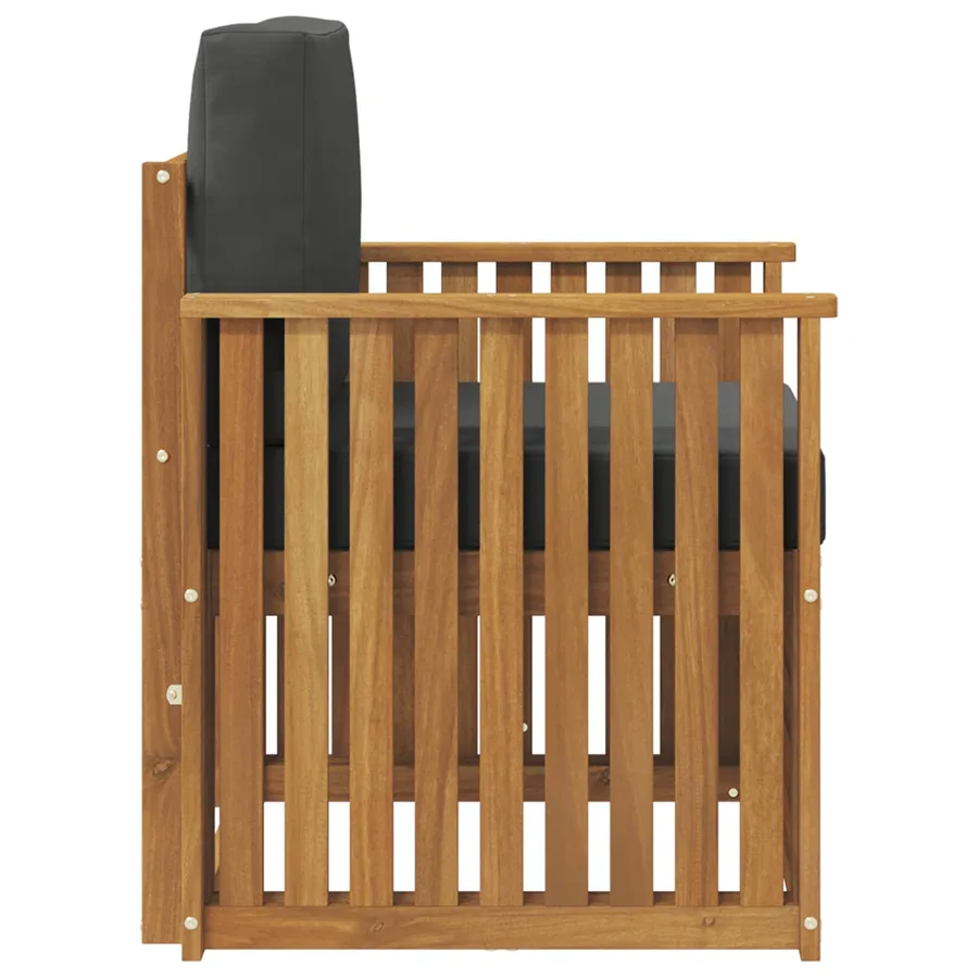 Canapé d’extérieur Bois d'acacia massif et polyester Naturel - 4