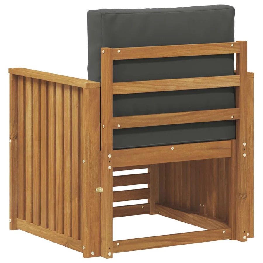 Canapé d’extérieur Bois d'acacia massif et polyester Naturel - 5