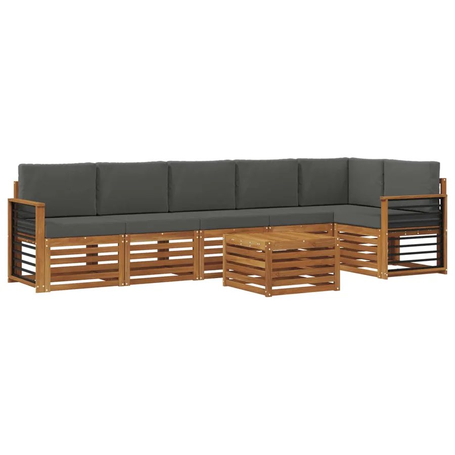 Ensemble de canapé d'angle 7 pcs Naturel et Anthracite - 2