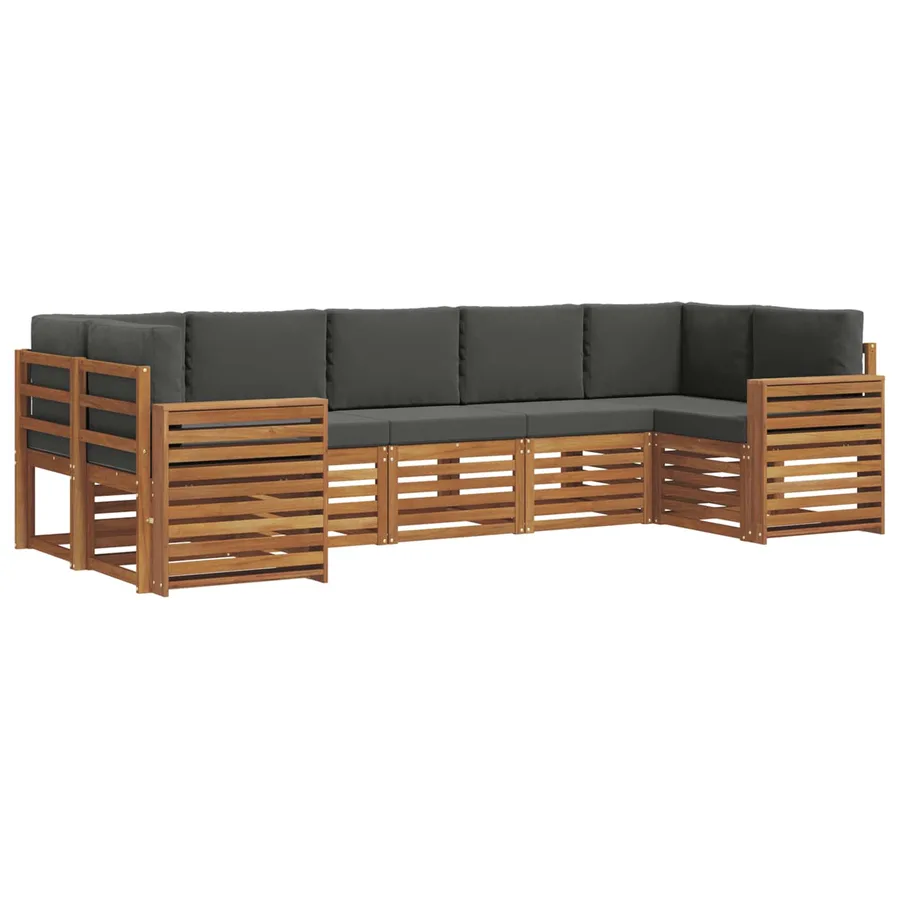 Ensemble de canapé d'angle 7 pcs Naturel et Anthracite - 2