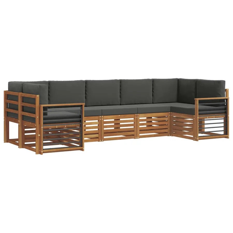 Ensemble de canapé d'angle 7 pcs Naturel et Anthracite - 2