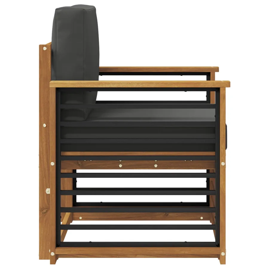 Canapé d’extérieur Bois d'acacia massif et polyester Naturel - 4