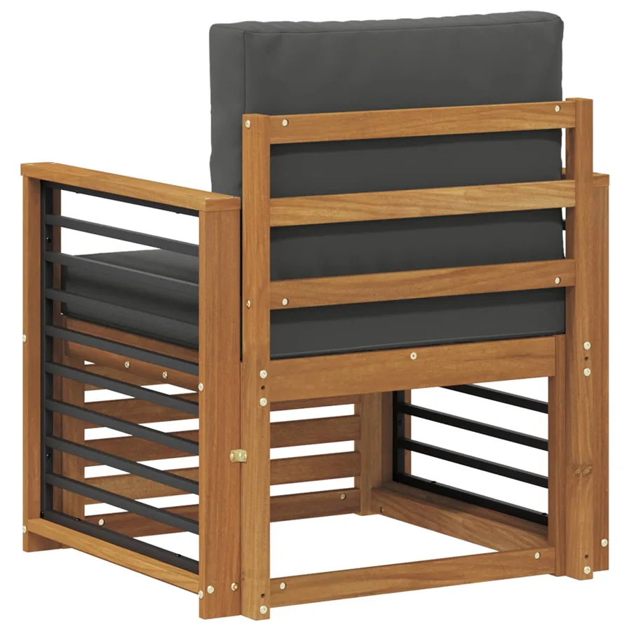 Canapé d’extérieur Bois d'acacia massif et polyester Naturel - 5