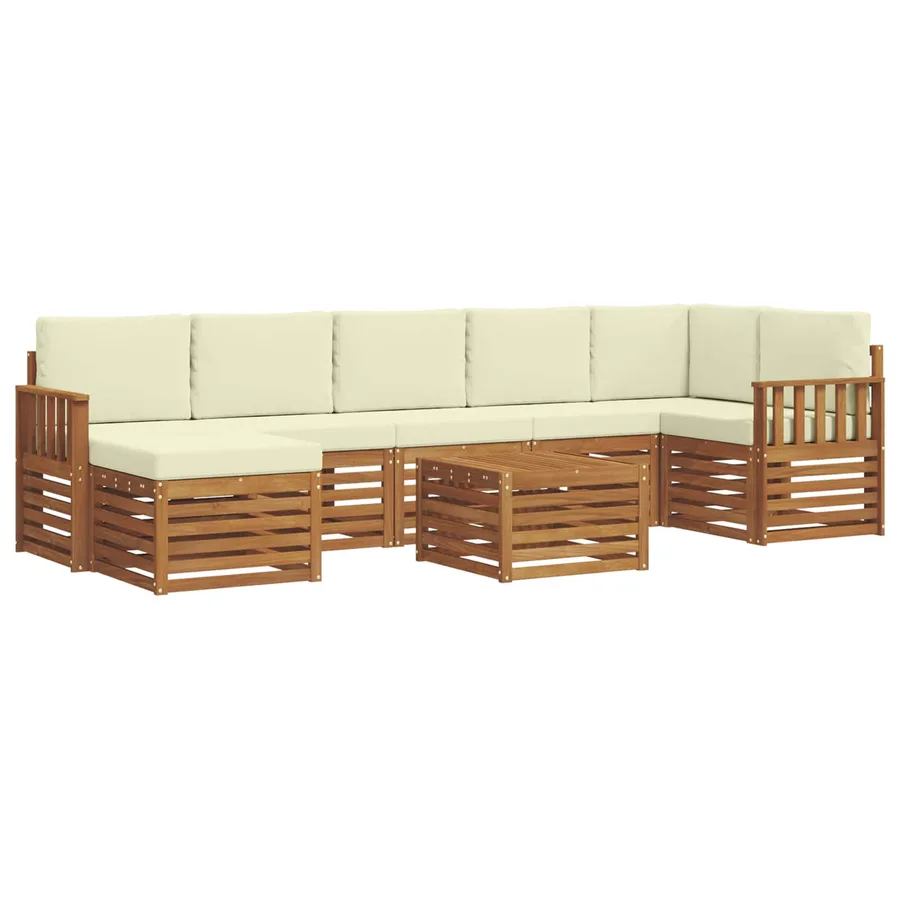 Ensemble de canapés d'extérieur 8 pcs Naturel et Crème - 2