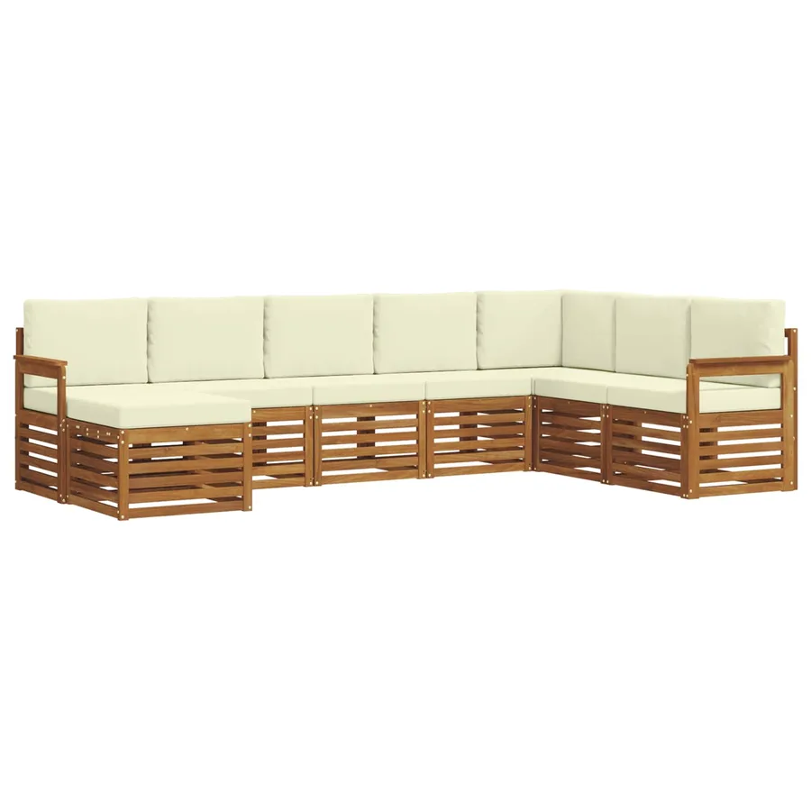 Ensemble de canapés d'extérieur 8 pcs Naturel et Crème - 2