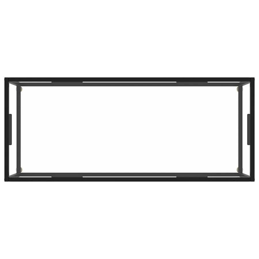 Table basse Noir avec verre trempé 120x60x35 cm - 4