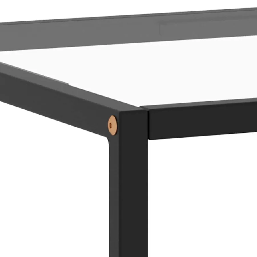 Table basse Noir avec verre trempé 120x60x35 cm - 5