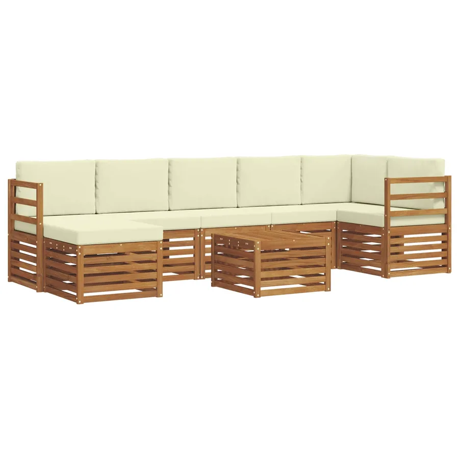Ensemble de canapés d'extérieur 8 pcs Naturel et Crème - 2
