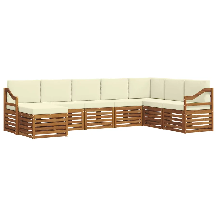 Ensemble de canapés d'extérieur 8 pcs Naturel et Crème - 2