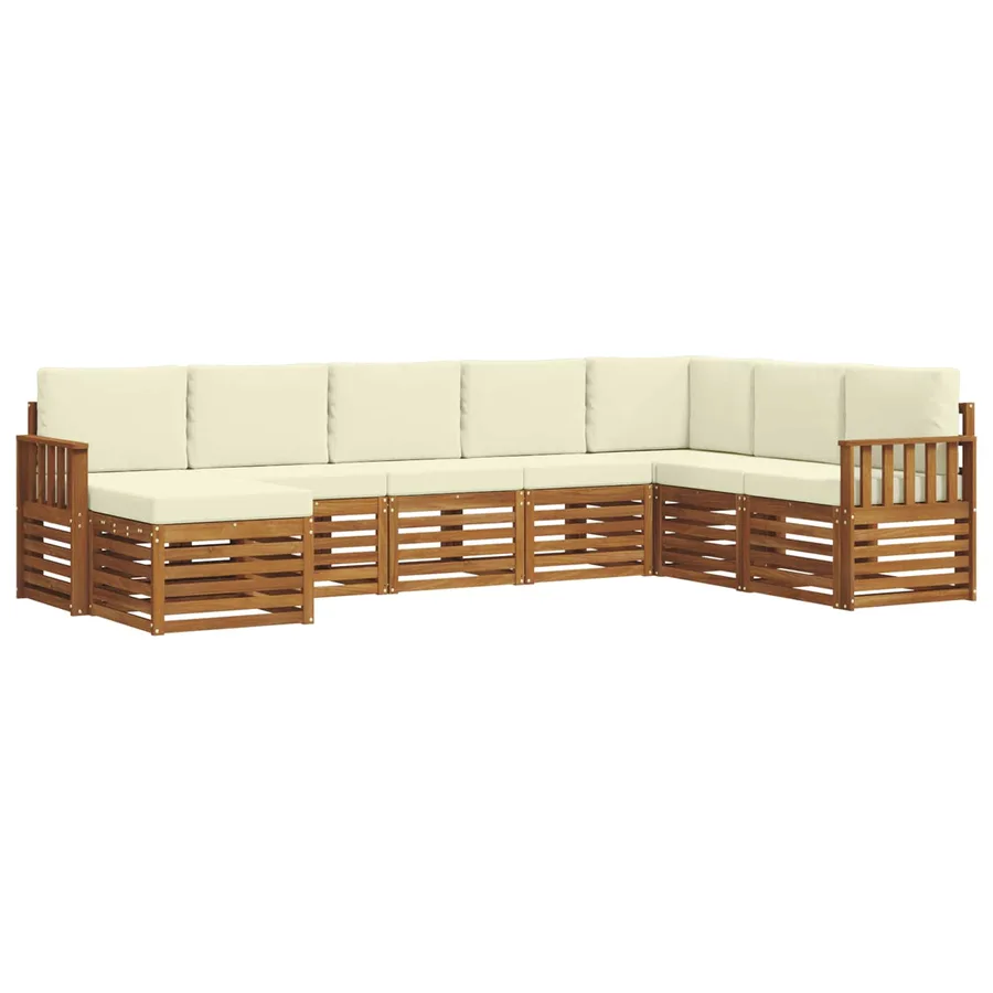 Ensemble de canapés d'extérieur 8 pcs Naturel et Crème - 2