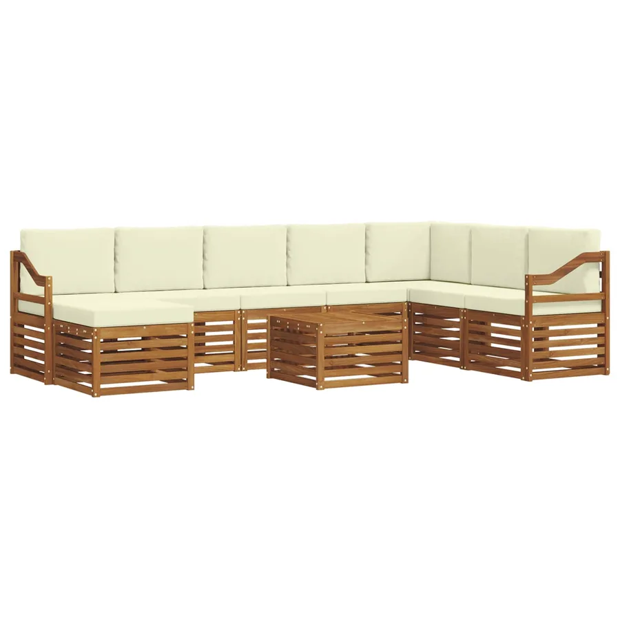 Ensemble de canapés d'extérieur 9 pcs Naturel et Crème - 2