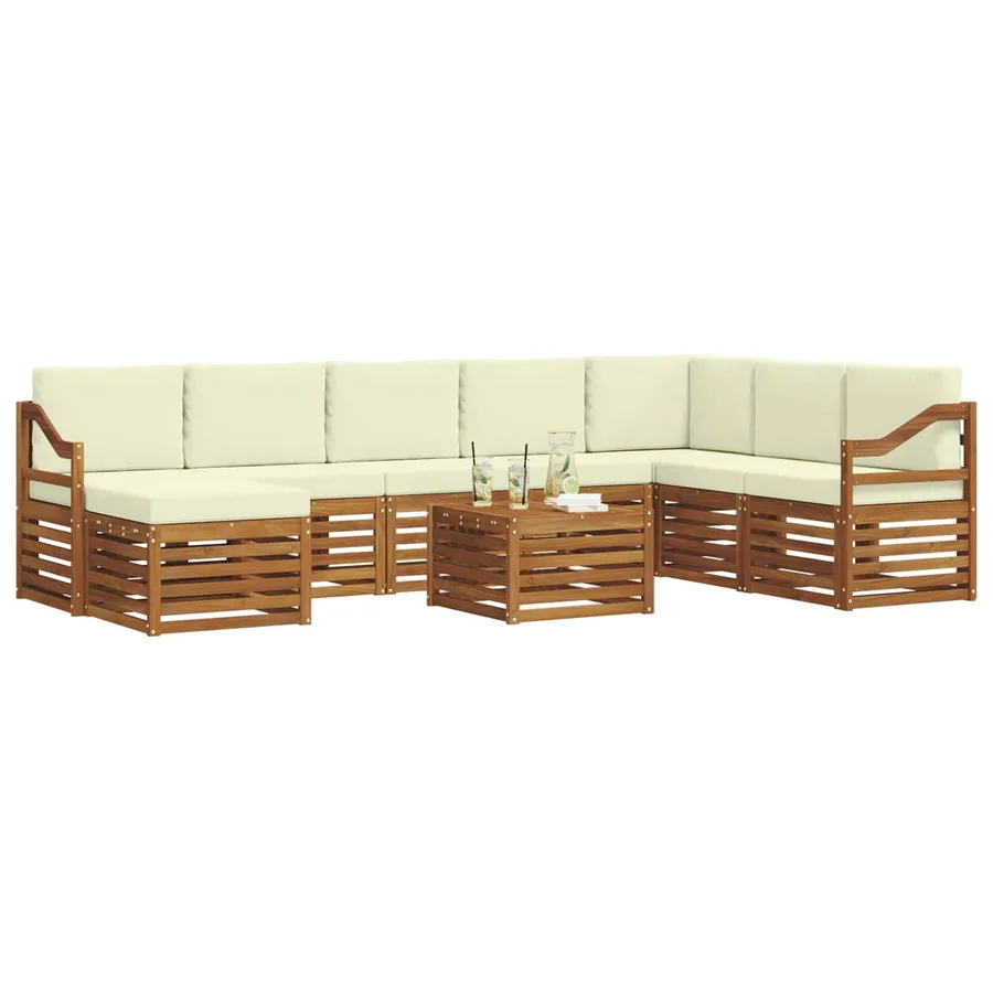 Ensemble de canapés d'extérieur 9 pcs Naturel et Crème - 3