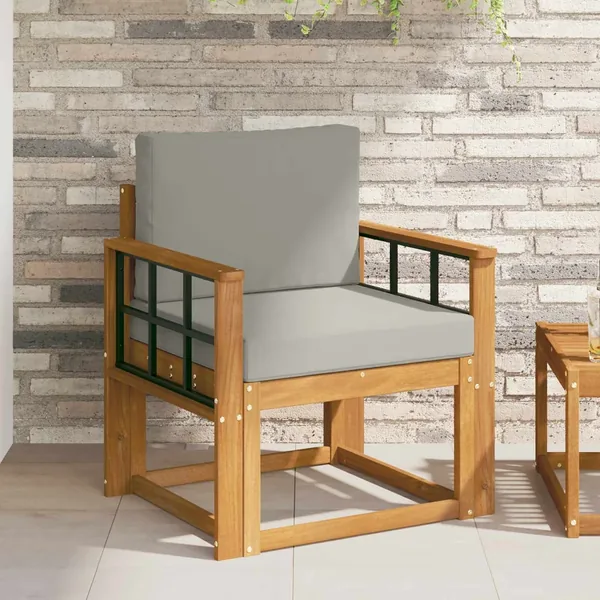 Canapé d’extérieur Bois d'acacia massif et polyester