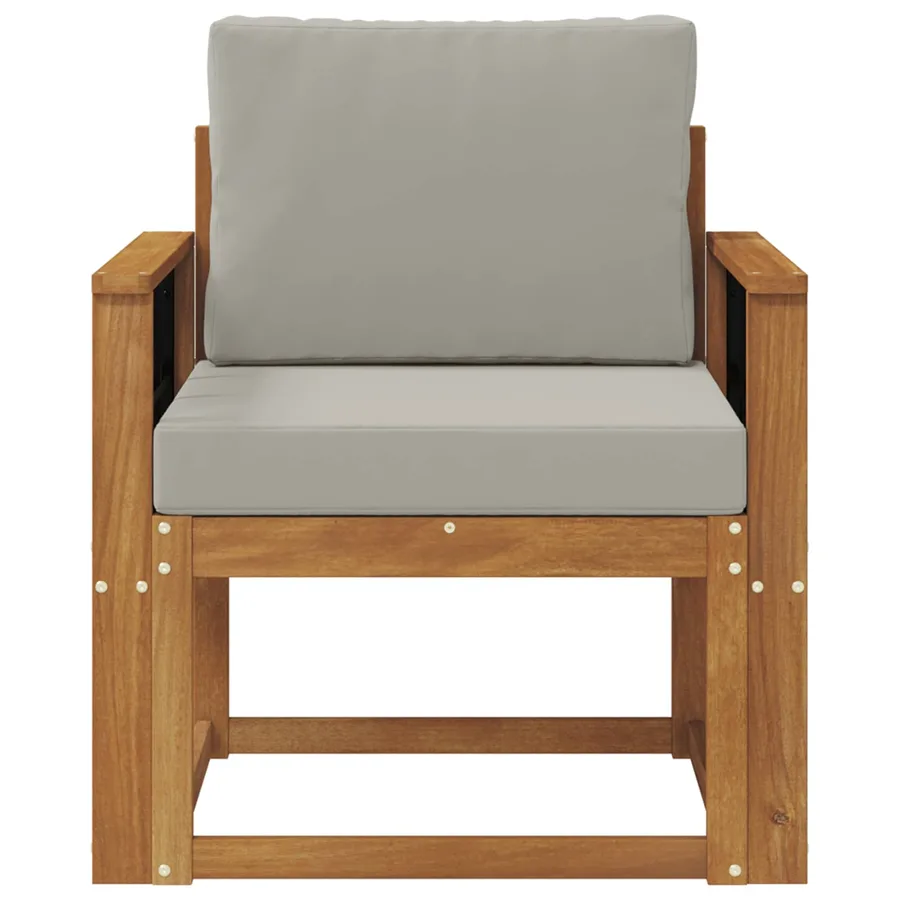 Canapé d’extérieur Bois d'acacia massif et polyester - 3