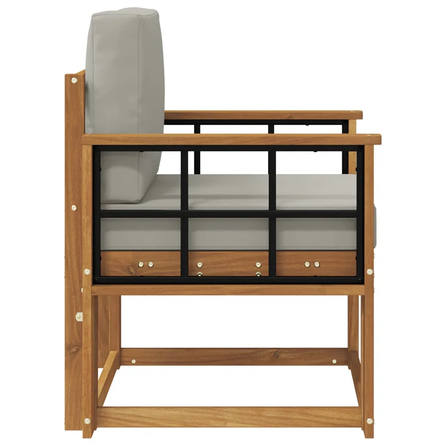 Canapé d’extérieur Bois d'acacia massif et polyester - 4