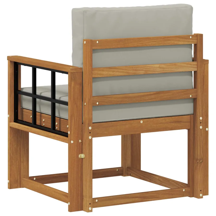 Canapé d’extérieur Bois d'acacia massif et polyester - 5