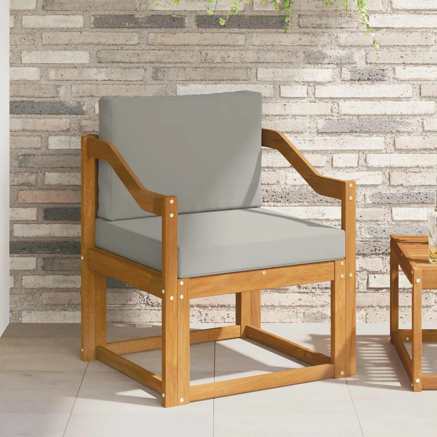 Canapé d’extérieur Bois d'acacia massif et polyester