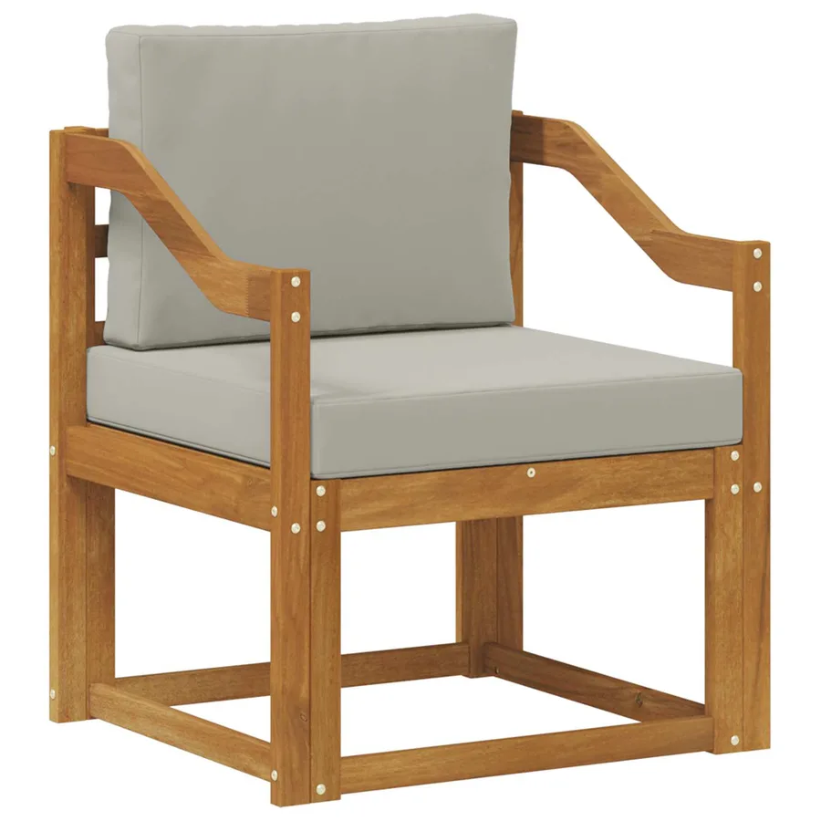 Canapé d’extérieur Bois d'acacia massif et polyester - 2